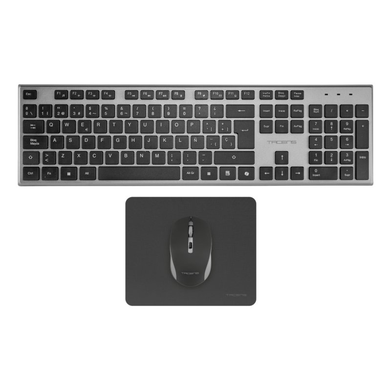 Pack 3en1 (Clavier/Souris/Tapis) Tacens Zenith (Noir/Argent)
