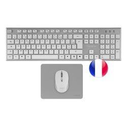 Pack 3en1 (Clavier/Souris/Tapis) Tacens Zenith (Blanc/Gris)