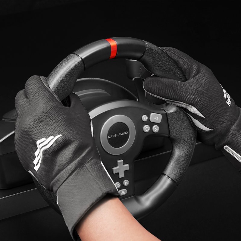 Mars Gaming MWH-RSXONE Black USB Steering wheel Pedals PC, Playstation 3, PlayStation 4, Nintendo Switch, Nintendo