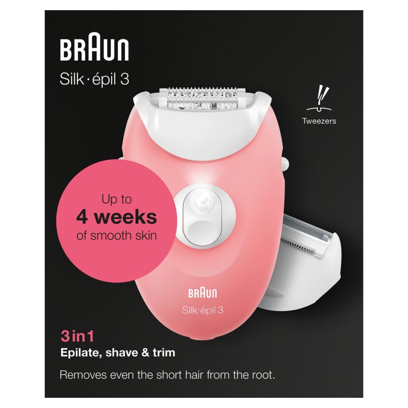Braun Silk-épil 3 -277 20 tweezers White, Pink