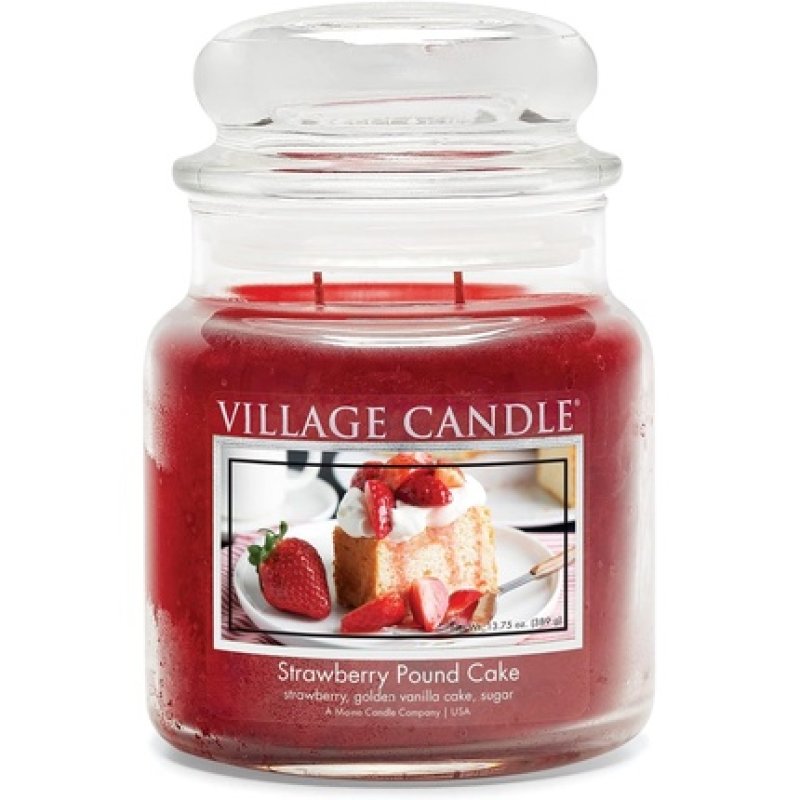 Village Candle Strawberry Pound Cake Scented Candle Medium