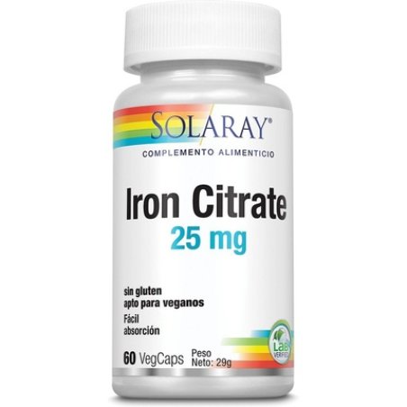 Solaray Iron 25 Mg 60 Capsules