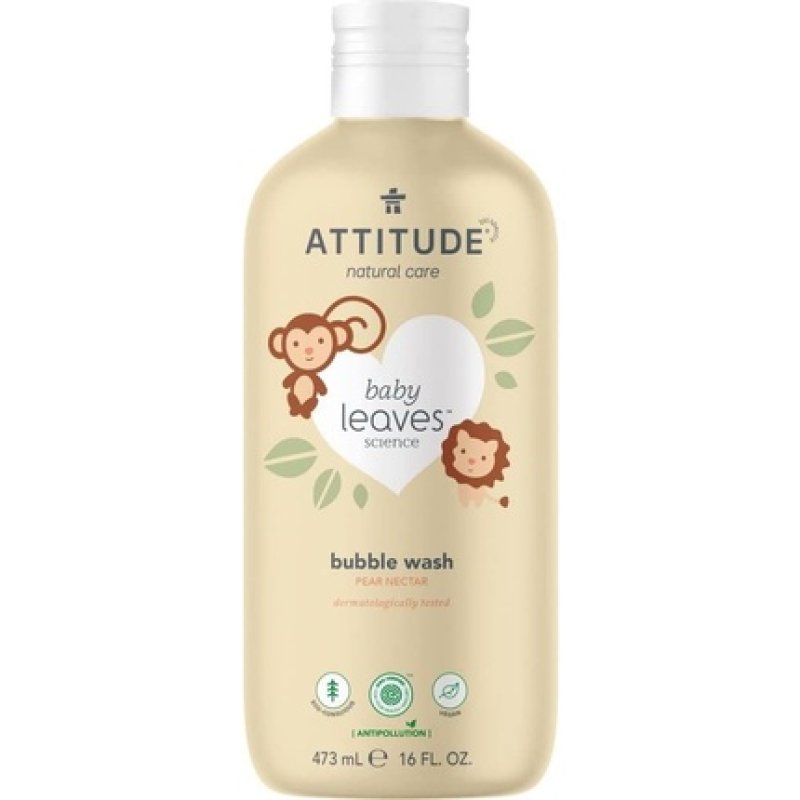Attitude Baby Leaves Bubble Wash Peer Nectar 473ml