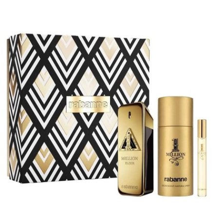 Paco Rabanne 1 Million Elixir Perfume Set 100ml Spray 150ml Deodorant Spray 10ml Spray