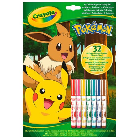 Crayola Pokemon Activity book 7 markers