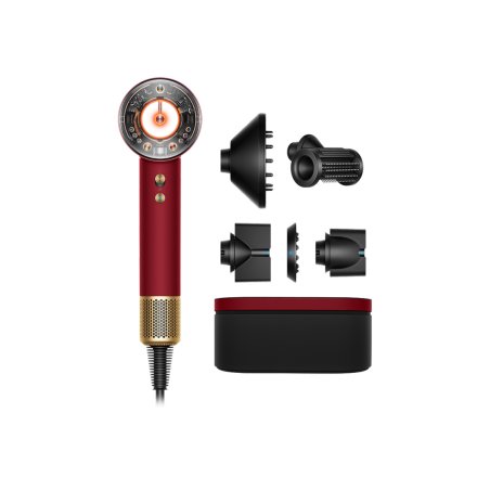 Dyson Supersonic Nural Hair Dryer Straight Wavy Red Velvetgold Box