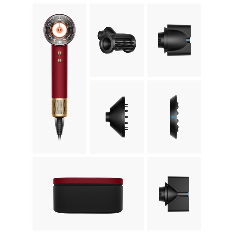 Dyson Supersonic Nural Straight Wavy sèche-cheveux 1600 W Or, Rouge