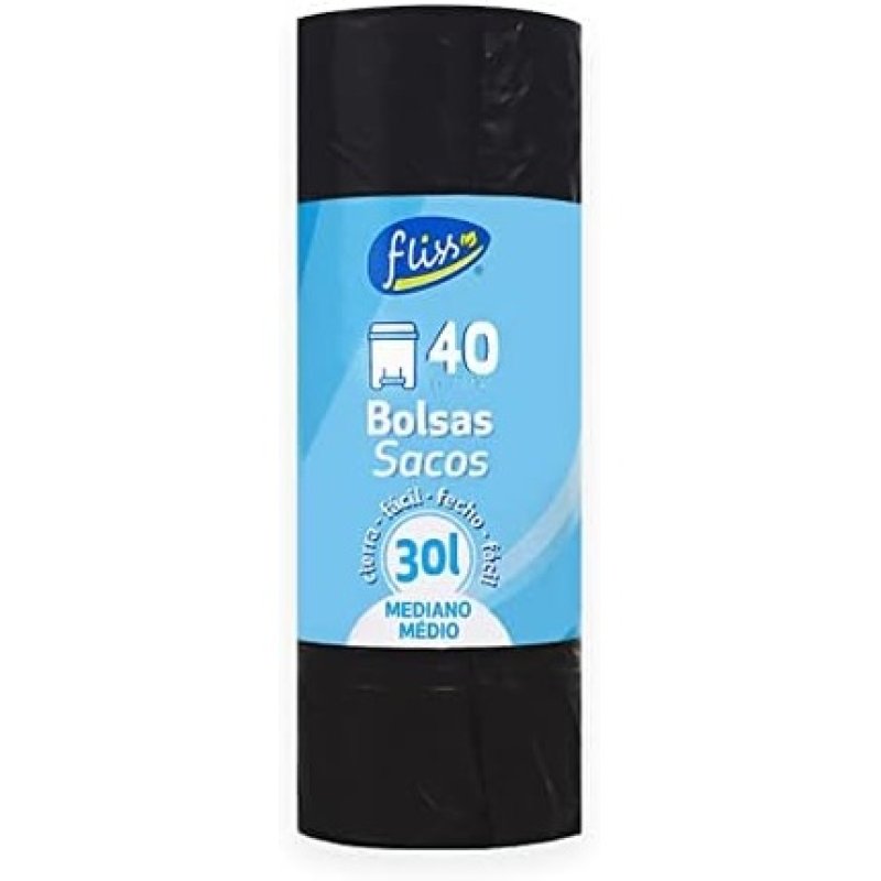 Fliss Kitchen Trash Bag Black 30 Liters 40 Units