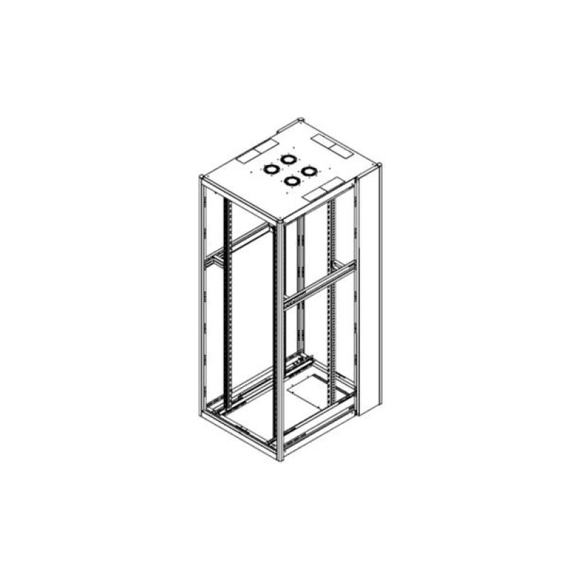 Kit frame cabinet 42U 800x1000, 4Mts, black