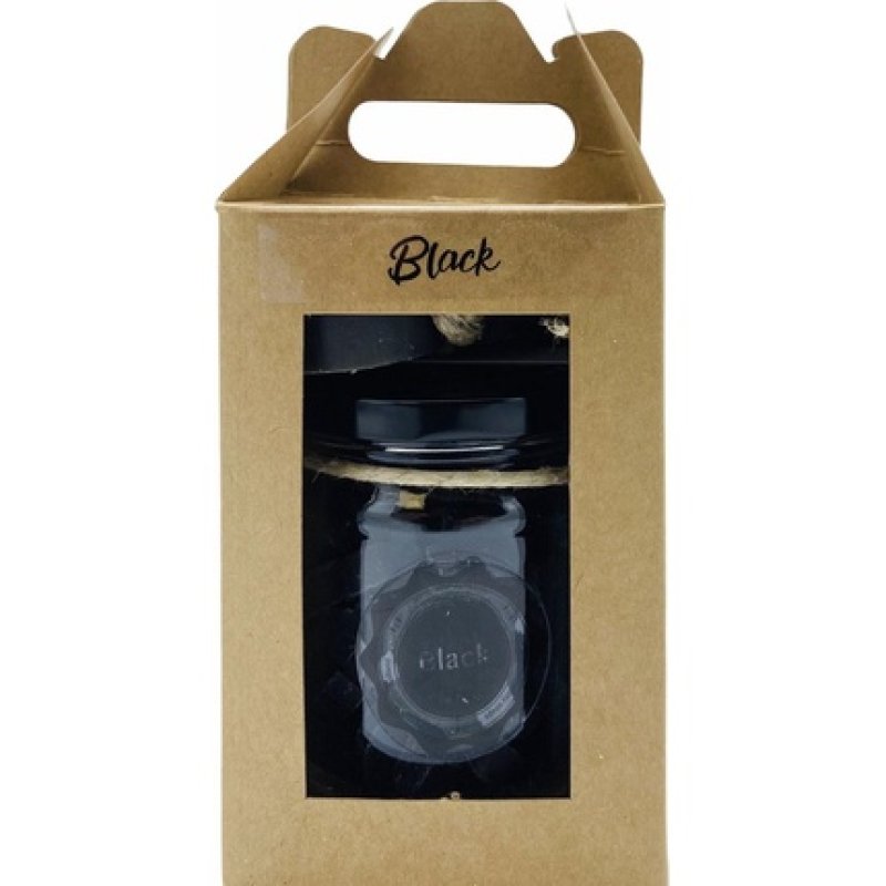 Soap & Gifts Giftset Pot And Cord Soap Black