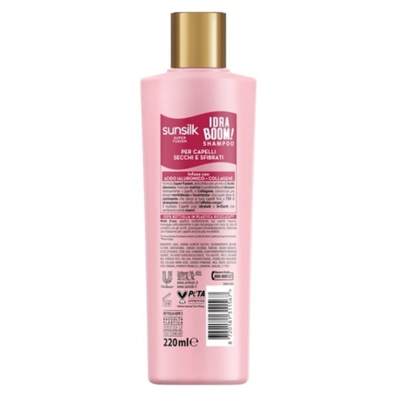 Sunsilk Shampoo Idra Boom for Dry and Damaged Hair Anti-Frizz Effect Super Fusion Formula with Hyaluronic Acid and