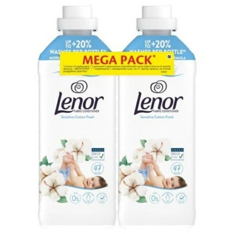 Procter & Gamble Chemicals Lenor Fabric Softener 2x987ml Sensitive