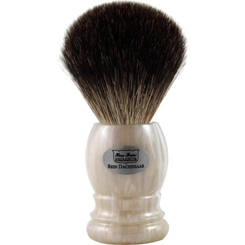 Rasura Shaving Brush Real Badger Hair Gray White