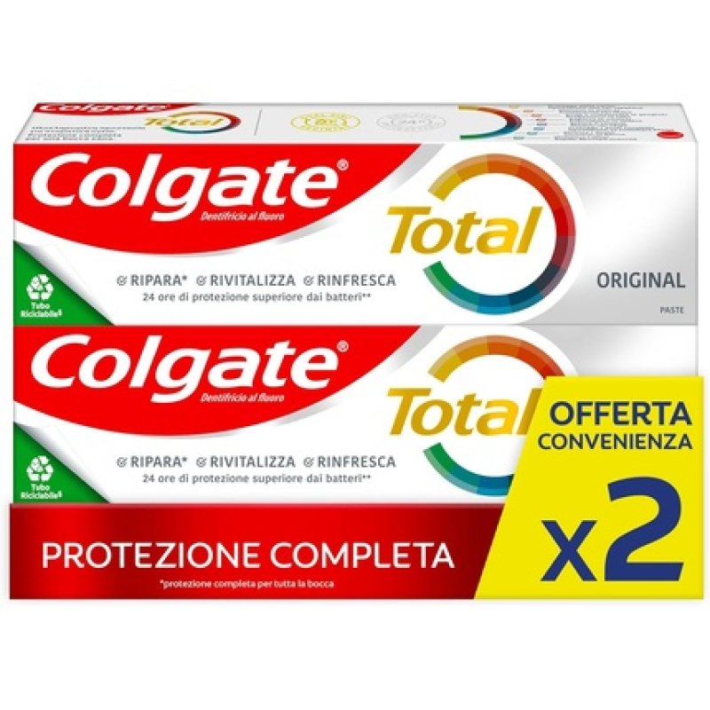 Colgate Total Original Toothpaste Complete 24h Protection 2x75ml
