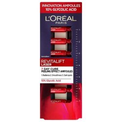 L'Oreal Paris Revitalift Laser Renew Glycolic Acid Peeling Ampoules Treatment Serum For Face 7 Pieces 1 Ml Each