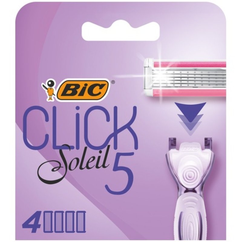 Bic System Refills For Women's Click Soleil Razor 5 4 Pieces