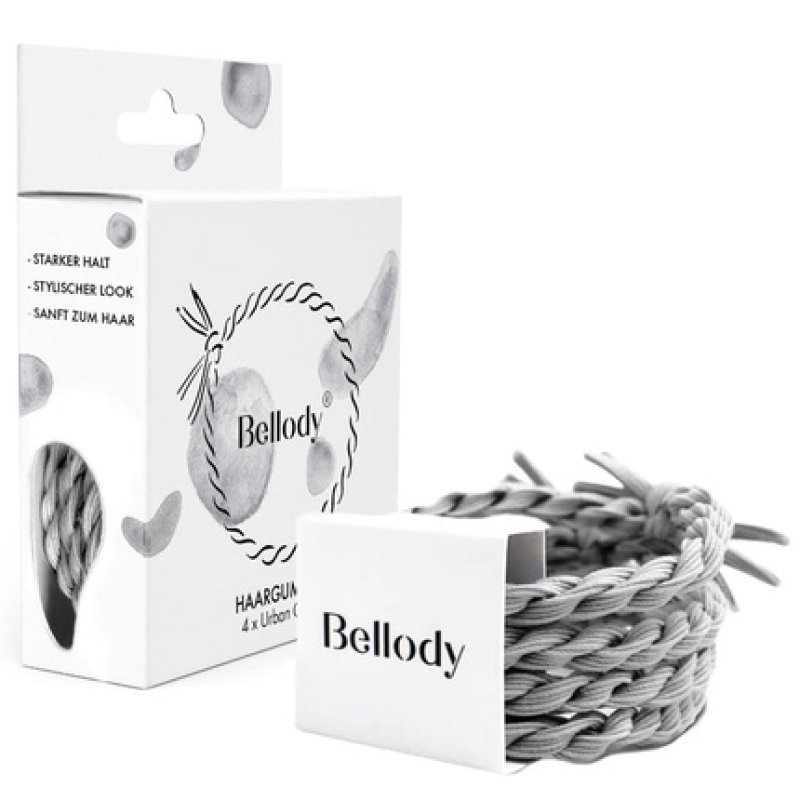 Bellody Original Urban Gray Hair Ties X4