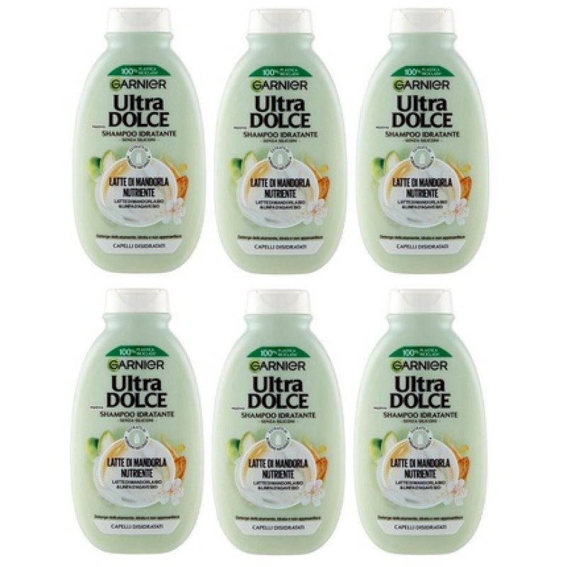 Garnier Ultra Dolce Moisturizing Shampoo Almond Milk Organic Nutrient 250 Milliliters