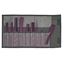 Jaguar Aline Comb Set Including Case 9 Pieces Metallic Purple