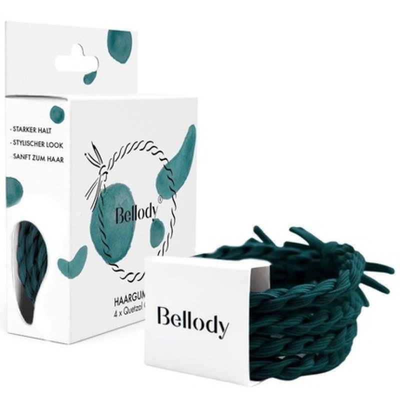 Bellody Original Hair Ties 4 Pieces Quetzal Green