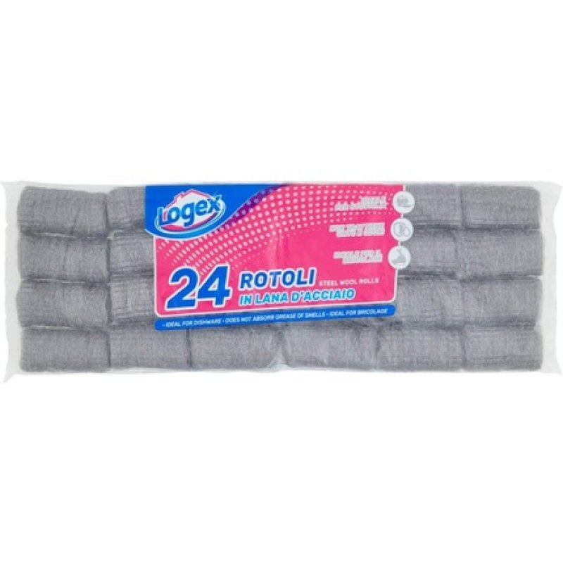 Logex Steel Wool 24 Rolls