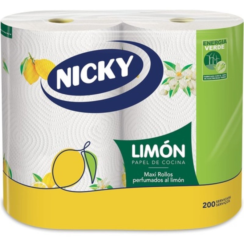 Nicky Lemon Kitchen Roll 2 Count 216 Meters 2 Rolls