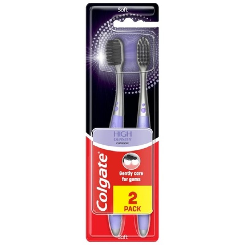 Colgate High Density Charcoal Toothbrush Soft Duo 1 Pack 2 Pieces