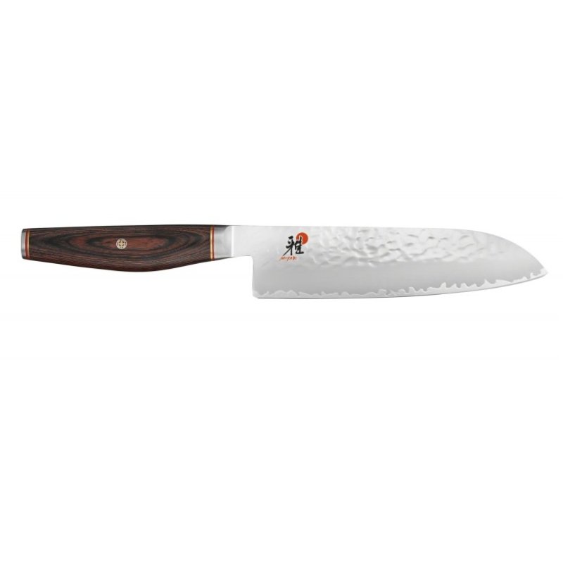 MIYABI Santoku Kochmesser, Stahl, 180 mm, silber / braun, 34074-181-0