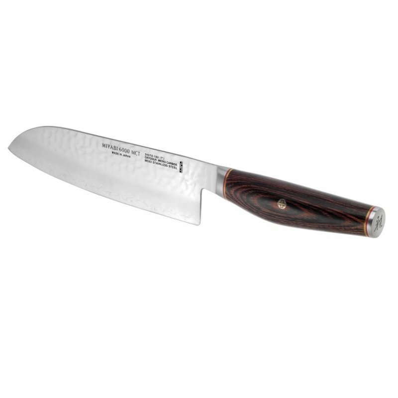 MIYABI Santoku Kochmesser, Stahl, 180 mm, silber / braun, 34074-181-0