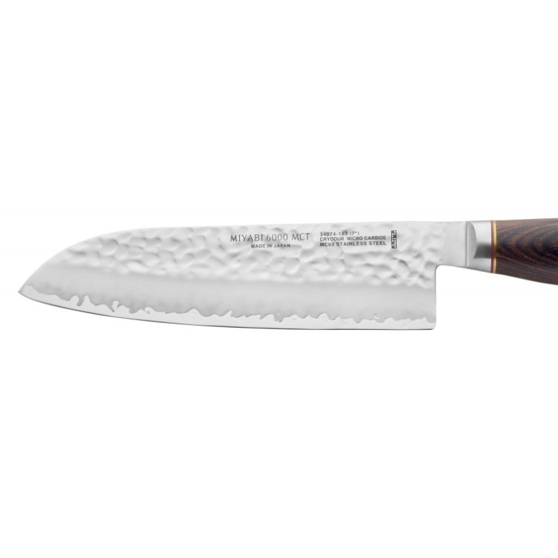 MIYABI Santoku Kochmesser, Stahl, 180 mm, silber / braun, 34074-181-0