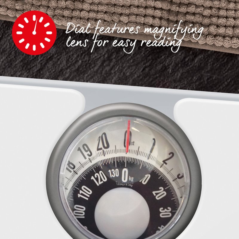 Salter 484 WHDRFEU16 Magnifying Lens Mechanical Bathroom Scale