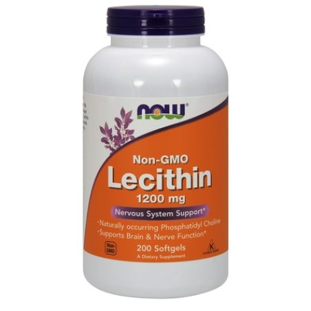 Now Foods Lecithin 1200mg Nongmo 200 Softgels
