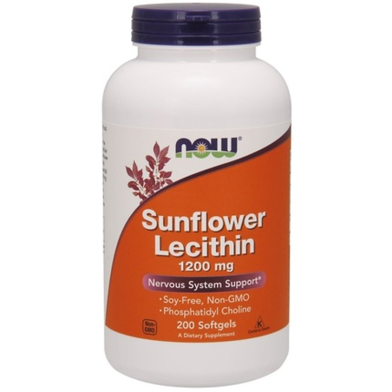 Now Foods Sunflower Lecithin 1200mg 200 Softgels