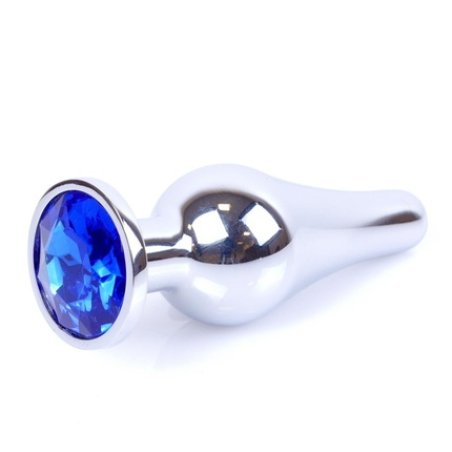 Mylove Metal Anal Plug Silver Dark Blue