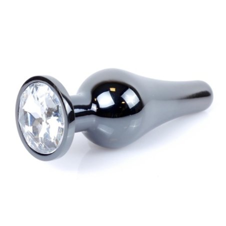 Mylove Metal Anal Plug Dark Silver Clear