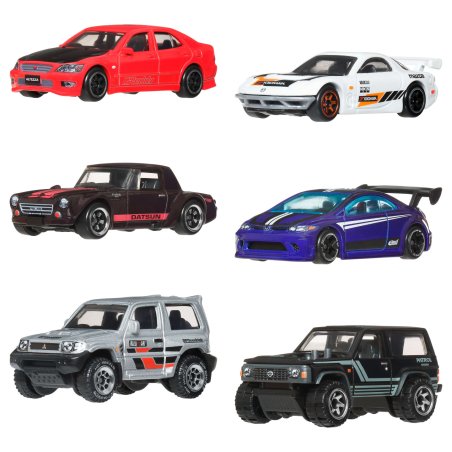 Hot Wheels Silver Series Die-Cast Vehicle 6-Pack 1/64 Streets of Japan