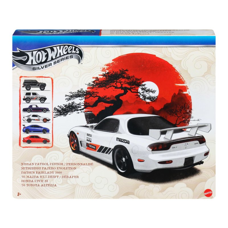 Hot Wheels 1:64 Scale Die-Cast Toy Cars, Set of 6 Japanese Vehicles (Styles May Vary)