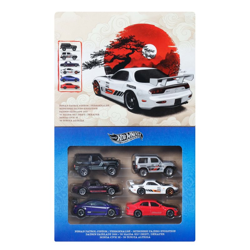 Hot Wheels Silver Series Die-Cast Vehicle 6-Pack 1/64 Streets of Japan
