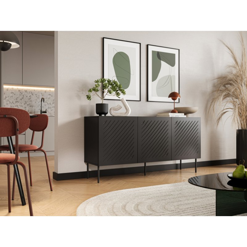 Cama Commode SIENA 150.5x40x75 noir mat