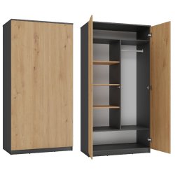 Topeshop SD-90 ANT/ART KPL bedroom wardrobe/closet 7 shelves 2 door(s)