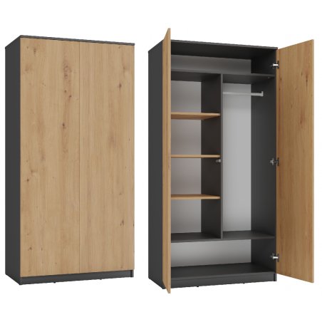 Topeshop SD-90 ANT/ART KPL placard et armoire de chambre à coucher 7 étagères 2 portes(s)
