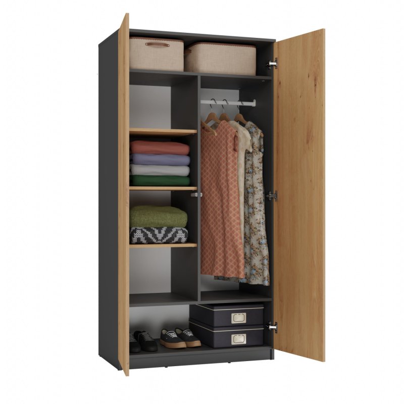 Topeshop SD-90 ANT/ART KPL placard et armoire de chambre à coucher 7 étagères 2 portes(s)