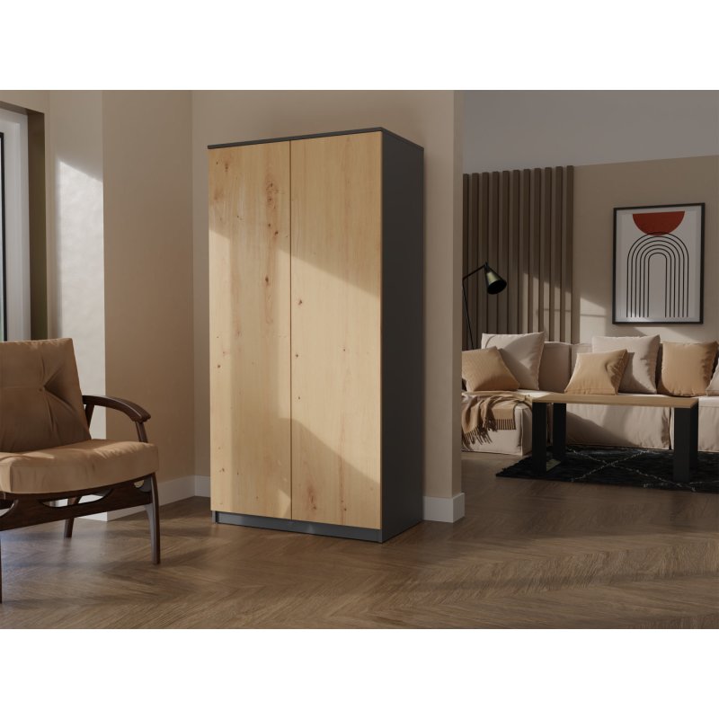 Topeshop SD-90 ANT/ART KPL bedroom wardrobe/closet 7 shelves 2 door(s)
