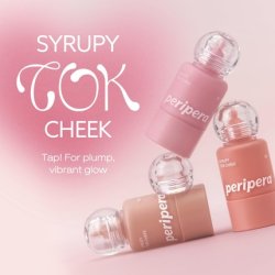 Peripera Syrupy Tok Cheek 5 Colors Liquid Blush Dewy Finish and Hydration