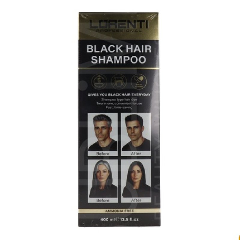 Lorenti Black Hair Coloring Shampoo 400 Ml