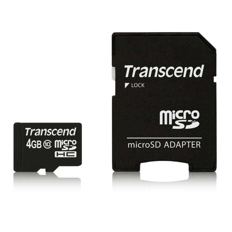 Transcend microSDXC/SDHC Class 10 4GB with Adapter