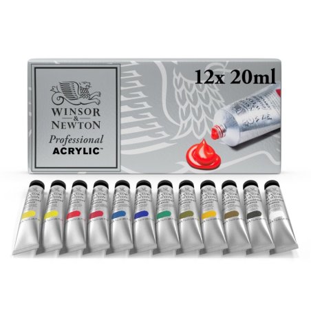 Winsor & Newton 5012572013321 acrylic paint 20 ml Black, Blue, Brown, Green, Pink, Red, White, Yellow Tube
