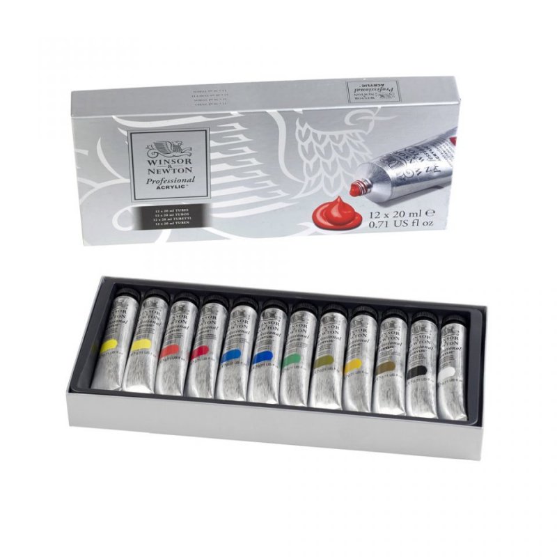 Winsor & Newton 5012572013321 acrylic paint 20 ml Black, Blue, Brown, Green, Pink, Red, White, Yellow Tube
