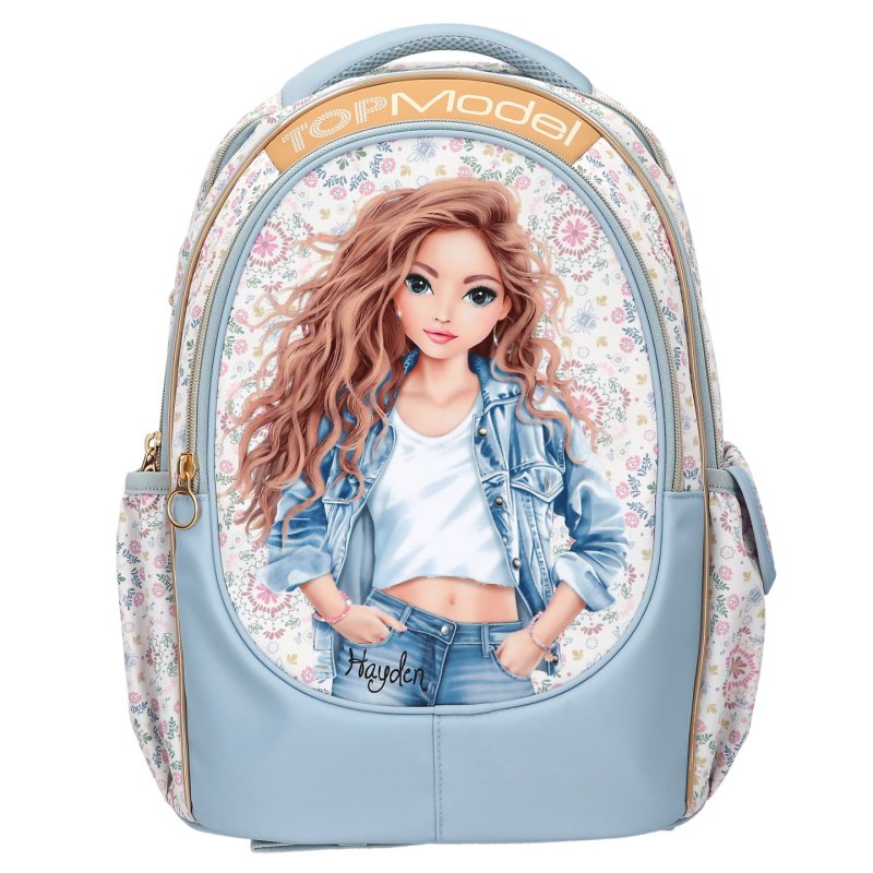Topmodel - School Backpack FESTIVAL FUN - Cream, Gold, Light Blue