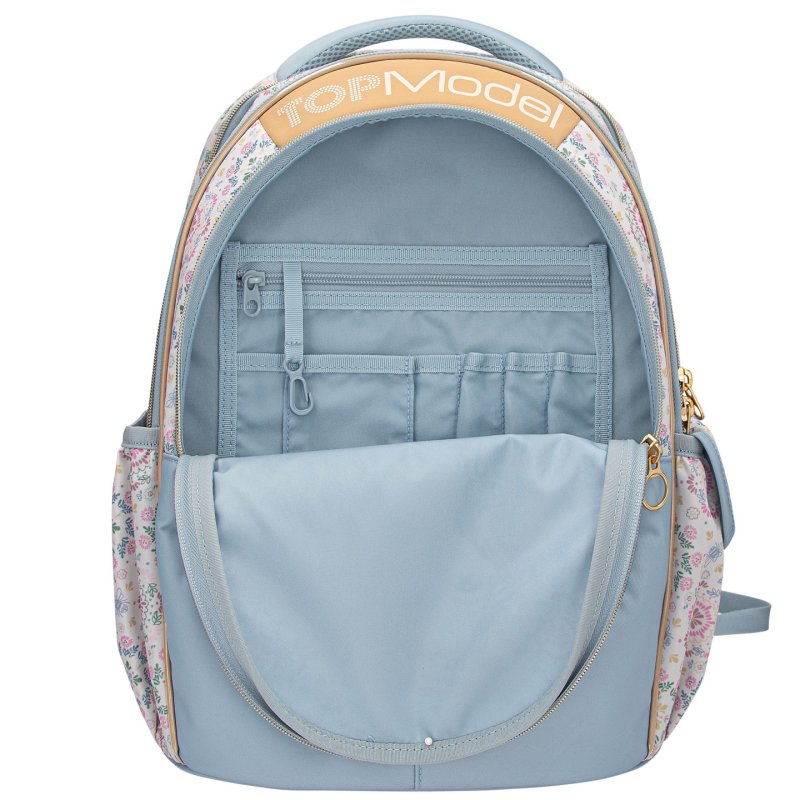 Topmodel - School Backpack FESTIVAL FUN - Cream, Gold, Light Blue